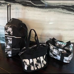 VS 3 piece luggage Set with wheels- Rare Tropical palm 🌴 leaf print